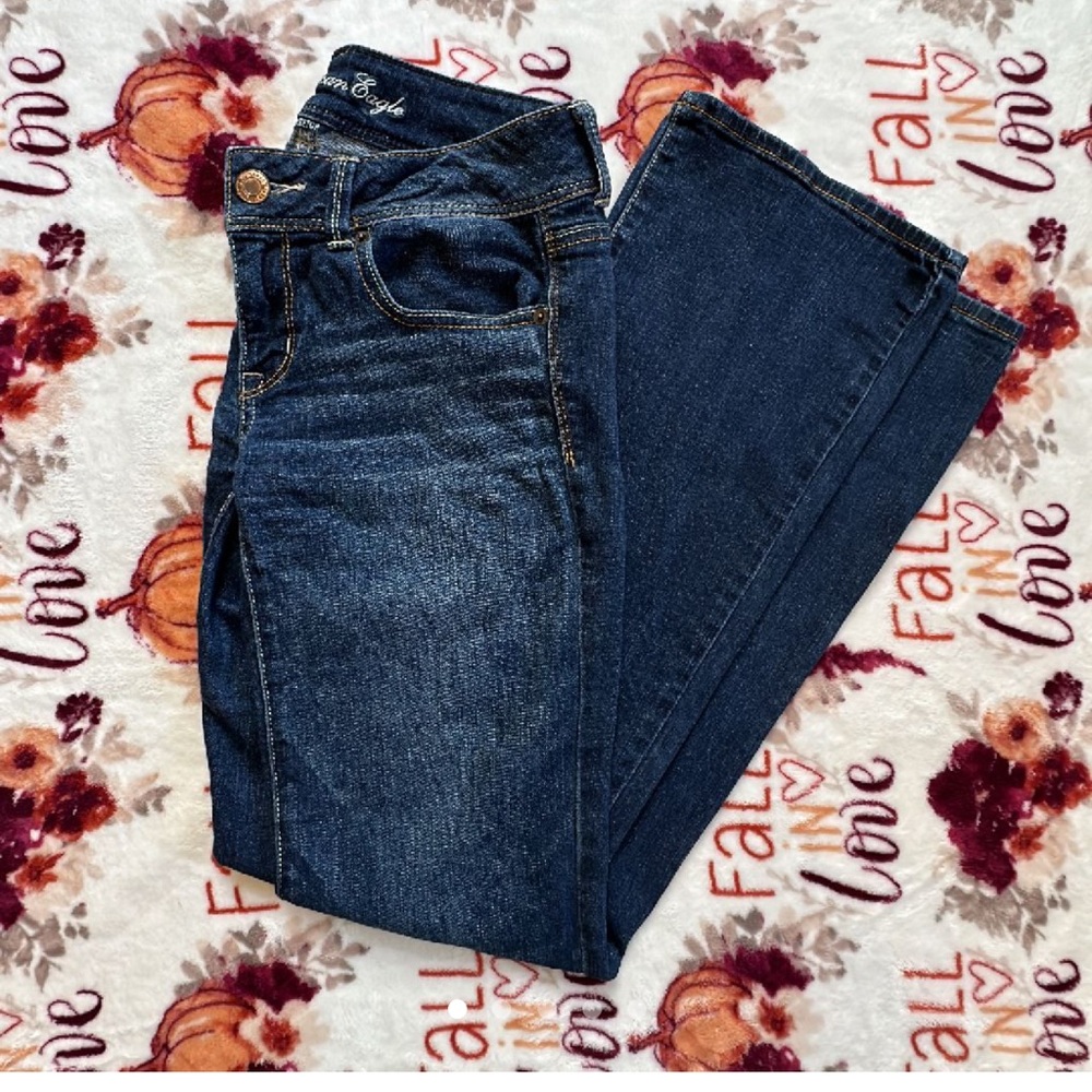 American Eagle Favorite Boyfriend Jeans Size 6 Long Dark Blue